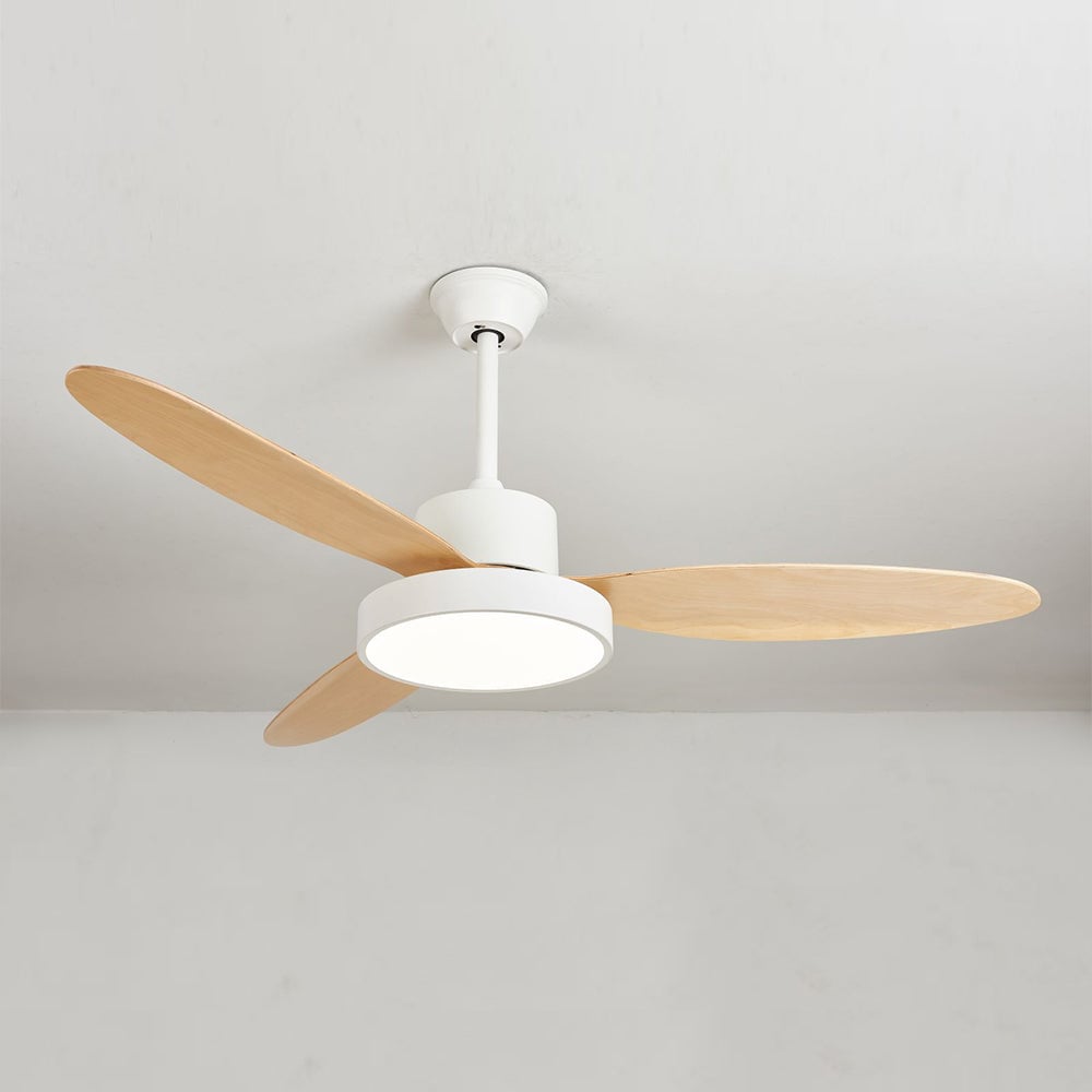 Haydn 3 Blätter Weiß & Schwarz Deckenventilator mit Beleuchtung, ∅100/120/130CM - Lumpaz