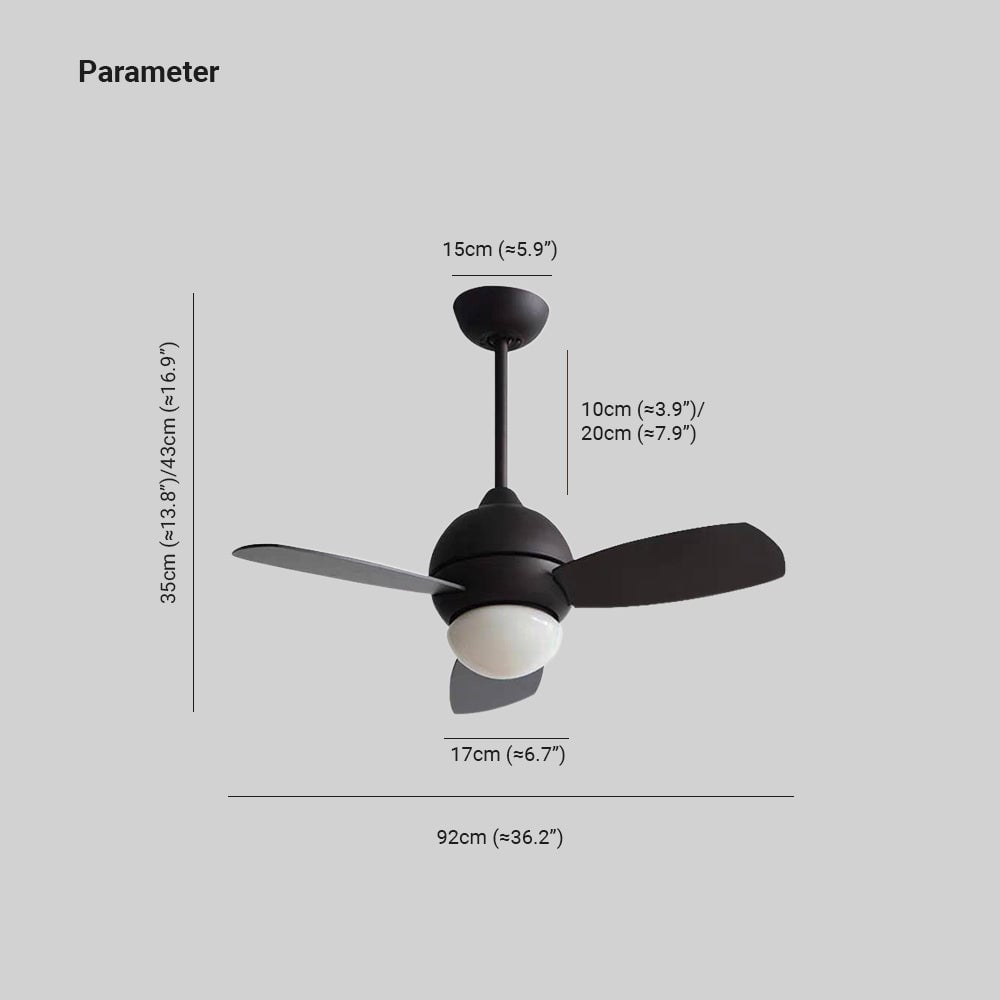 Morandi Bunte 3-Blatt-Deckenventilator mit Beleuchtung, 6 Farbe, ∅92CM - Lumpaz