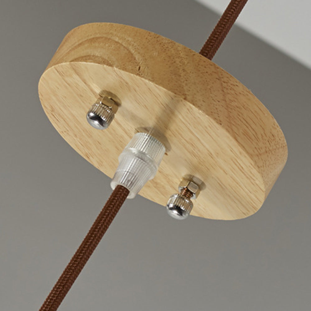 Ozawa Pendelleuchte 3 Farbtemperaturen schaltbar, Holz & Stoff, ∅20/30/40cm - Lumpaz