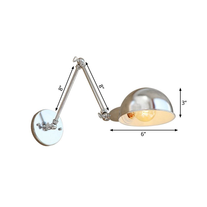 Brady Verstellbare Wandleuchte mit Kuppel, Metall, 20/30CM Lang - Lumpaz