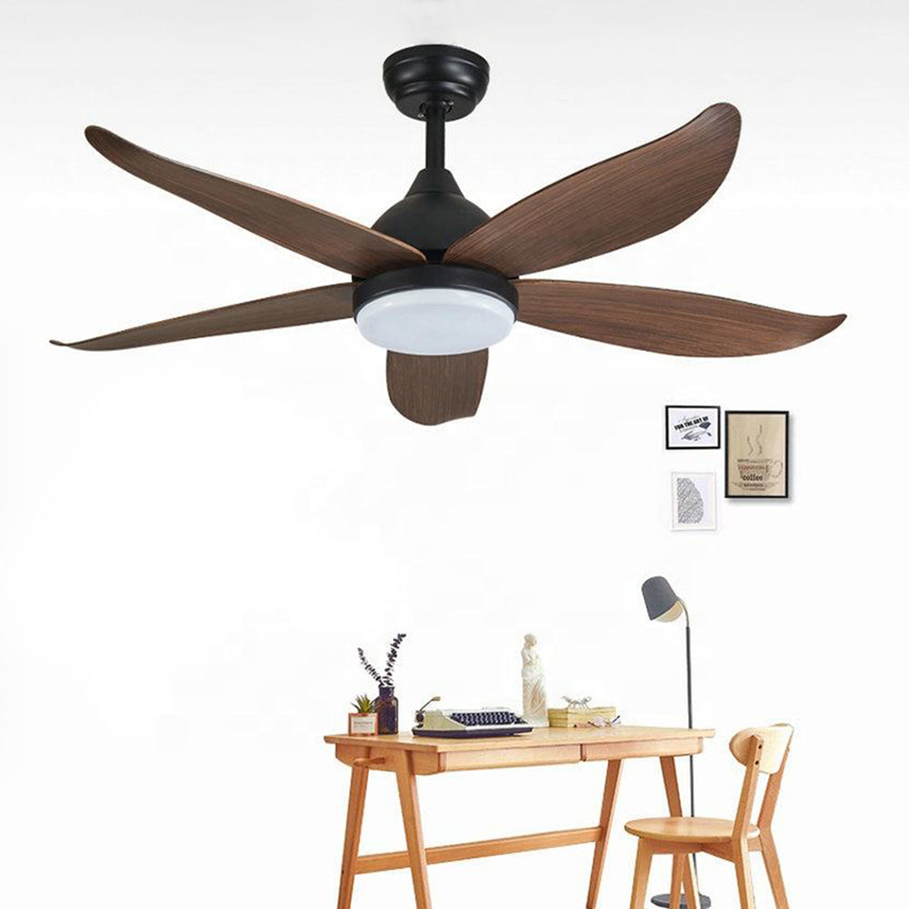 Haydn 5-Blätter Schwarzer Deckenventilator, Metall & Holz, ∅ 120CM - Lumpaz