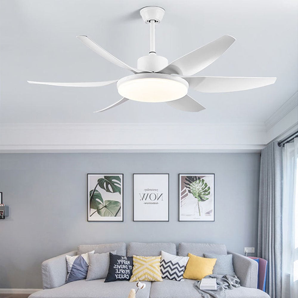 Haydn Weißer 6-Blatt-Deckenventilator mit Beleuchtung Grundlegend, ∅130CM - Lumpaz