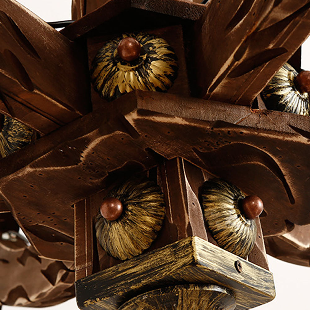 Austin Kronleuchter, Metall & Holz, 14-flammig - Lumpaz