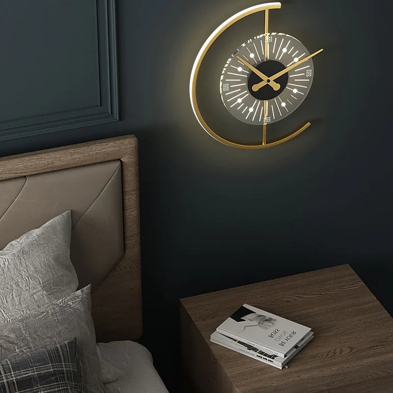 Nilsen Kreatives Uhrendesign Moderne Wandleuchte Wandleuchte für Schlafzimmer - Lumpaz