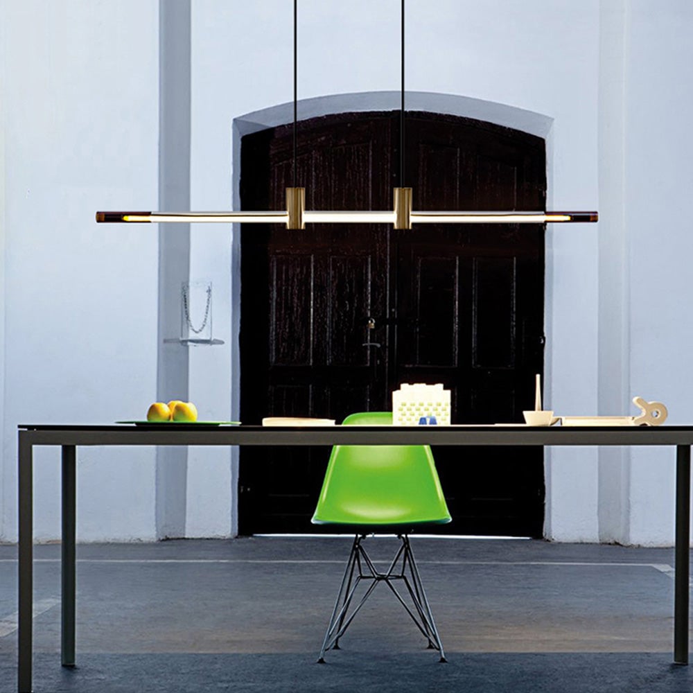 Edge Pendant Light, Metal & Glass, L 120/140CM - Lumpaz