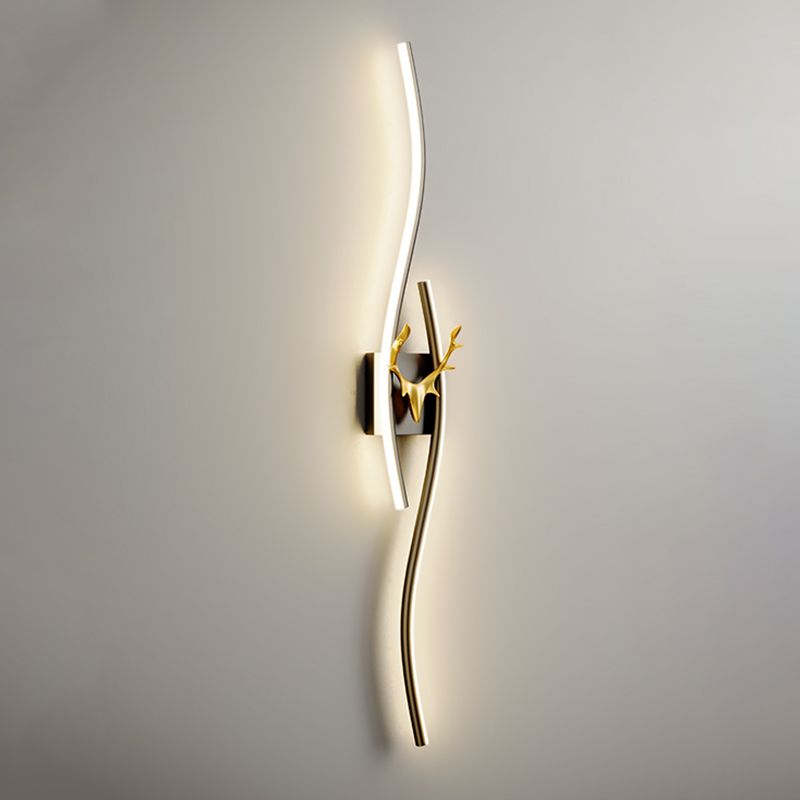 Alana Geweihe Spiegelfront Waschtisch-Wandleuchte, 2 Farben, 40/46/80/100CM Lang - Lumpaz