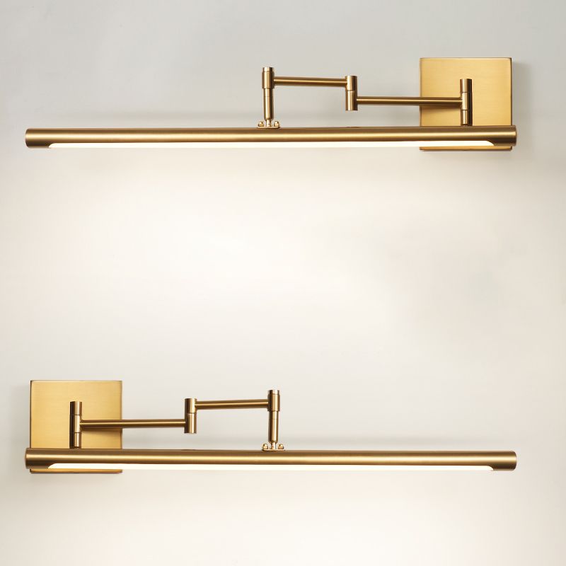 Edge Verstellbare Goldene Spiegelfront Waschtisch-Wandleuchte, Metall, 41/60/80CM Lang - Lumpaz