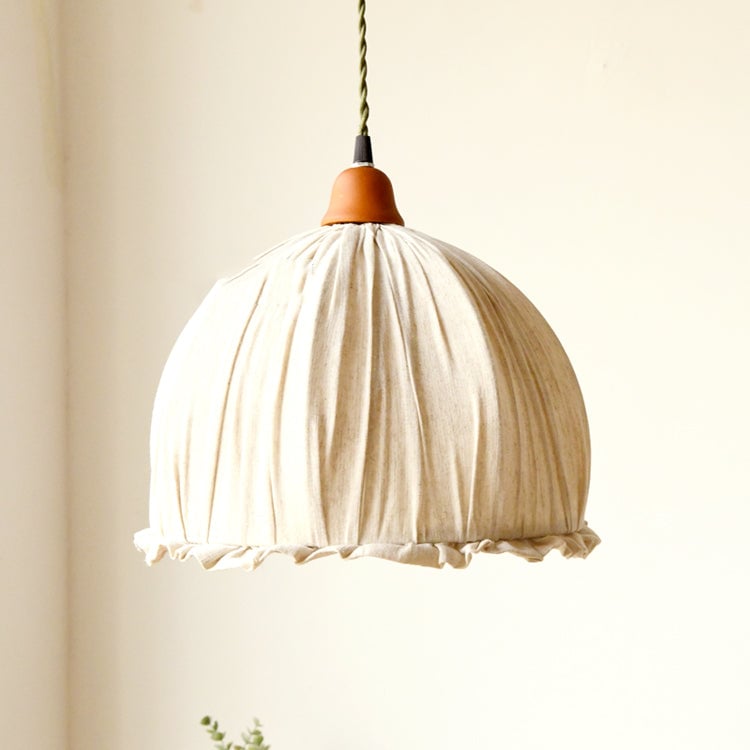 Schlichte Pendelleuchte aus Stoff für Esszimmer & Schlafzimmer - Lumpaz