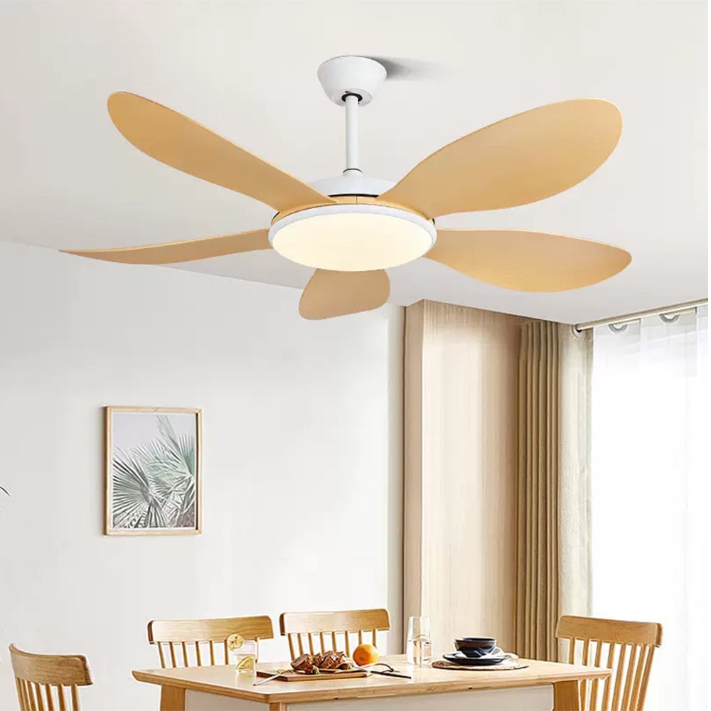 Ozawa 5 Blätter Hölzern Deckenventilator mit Beleuchtung, ∅120/130CM - Lumpaz