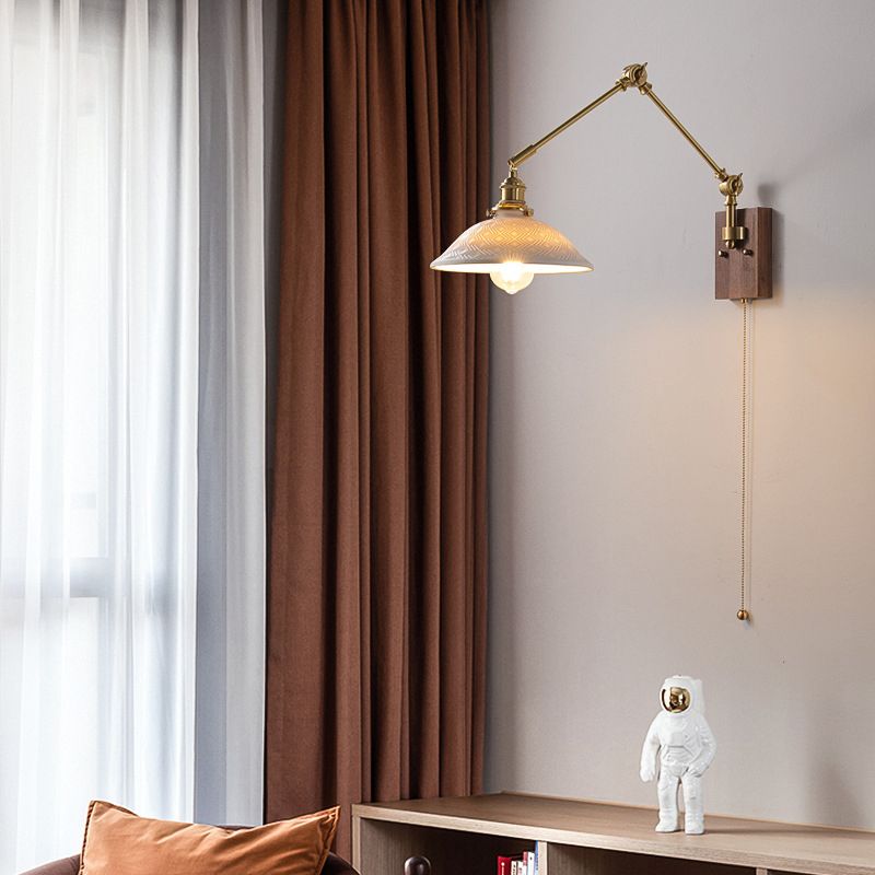 Ozawa Verstellbare Wandleuchte mit Falten, Metall & Holz, 11 Stile - Lumpaz