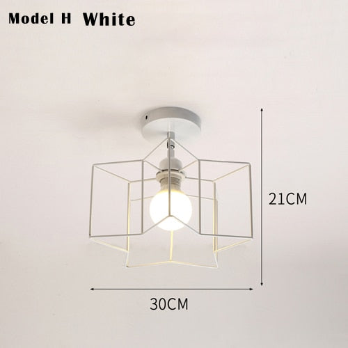 Vintage Deckenlampe E27 Schwarz/Weiß Verstellrichtung LED Deckenleuchten - Lumpaz