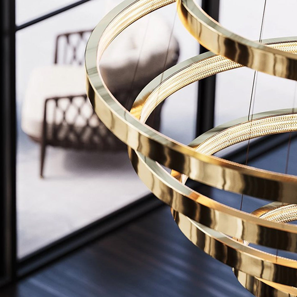 Kirsten Kronleuchter, 1/2/3/4 Ringe, Aluminium & Arcyl, ∅40/60/80/100CM - Lumpaz