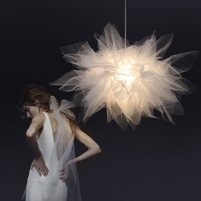 Nordische Mesh Blumenförmige Pendelleuchte aus Stoff für Esszimmer - Lumpaz