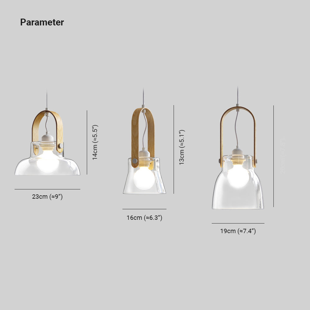 Hailie Glas Pendelleuchte, 3 Stile, ∅16/19/23CM - Lumpaz