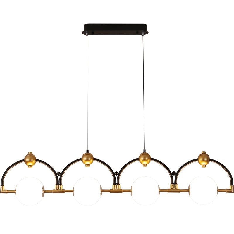LED Pendelleuchte Schwarz Hinzufügen Gold Lange - Lumpaz