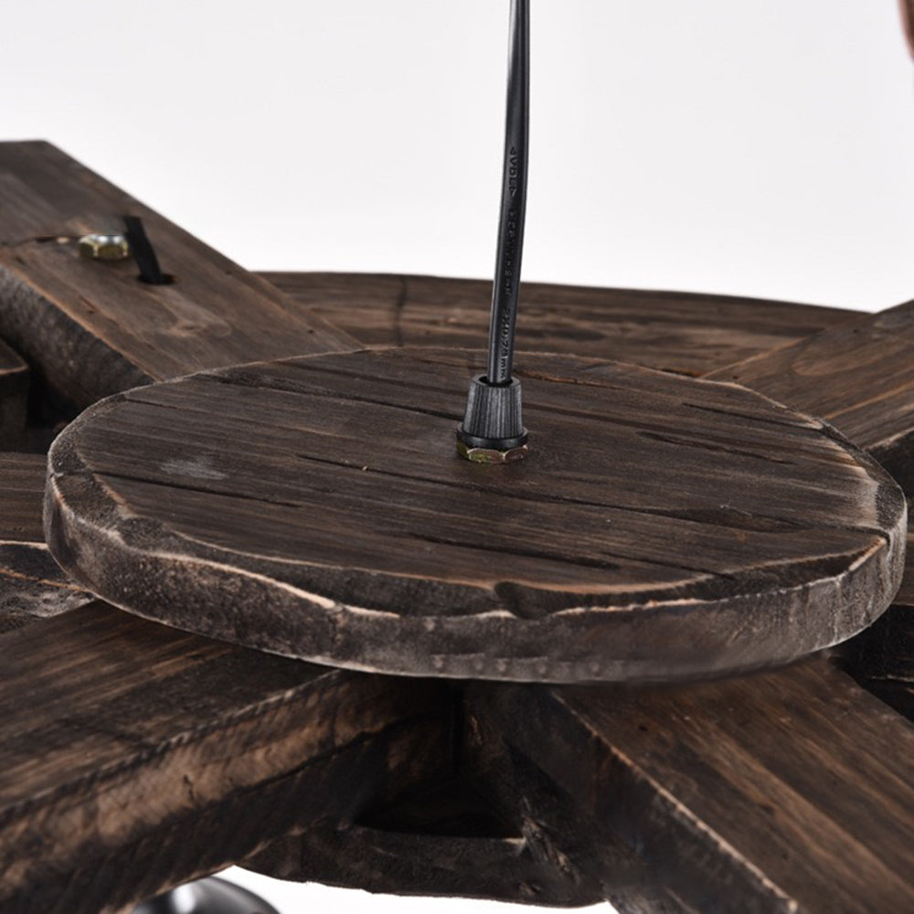 Austin Ruder Pendelleuchte, Metall & Holz, 8-flammig - Lumpaz