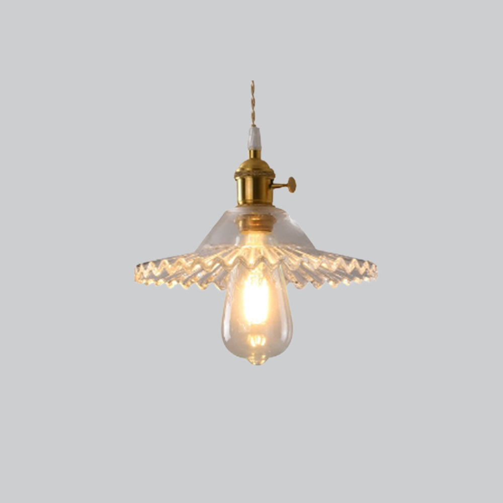 Hailie Künstliche Vintage-Pendelleuchte, 7 Stile, Messing & Glas - Lumpaz