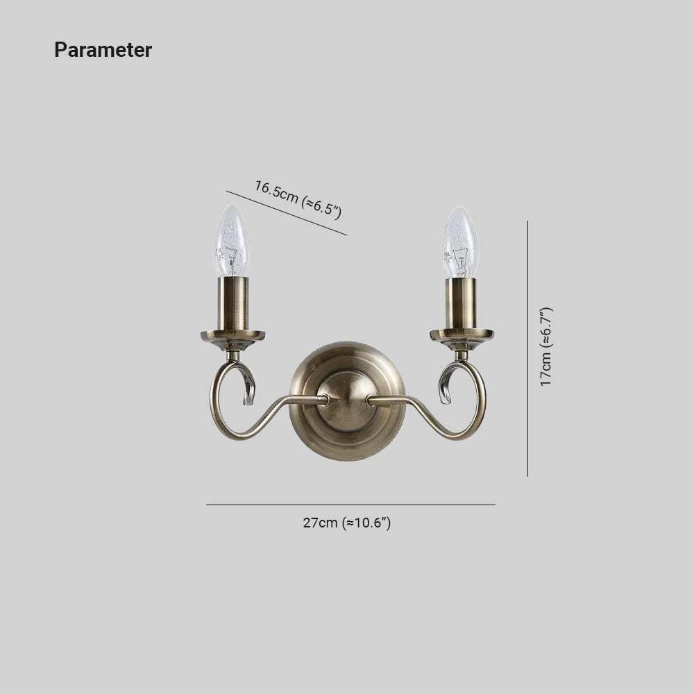 Silva Antikes Messing Wandleuchter, 2-flammig - Lumpaz