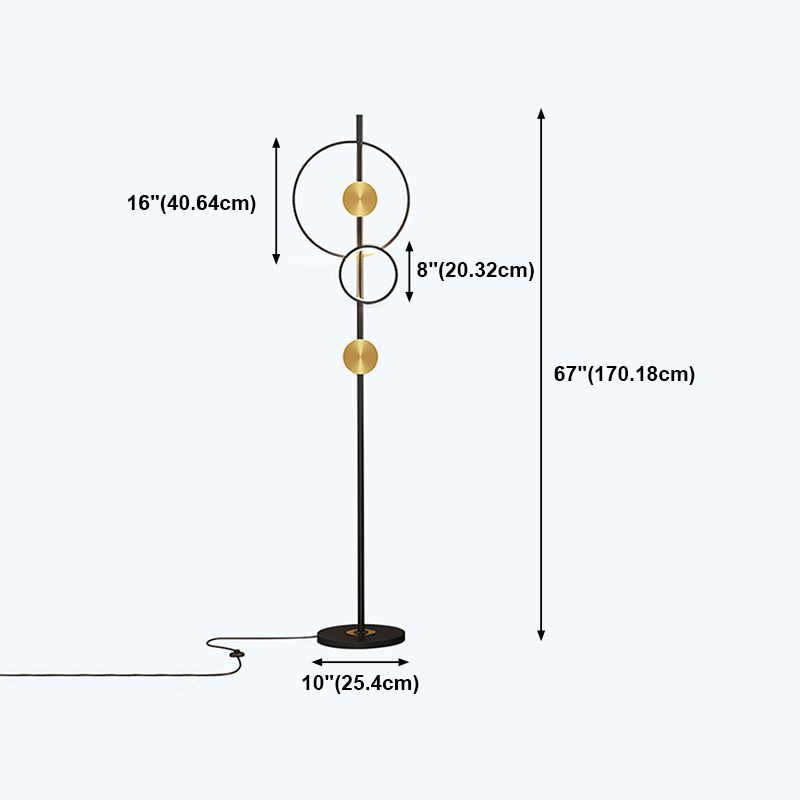 Arisha Ring Stehlampe, 2-flammig, 170CM Lang - Lumpaz