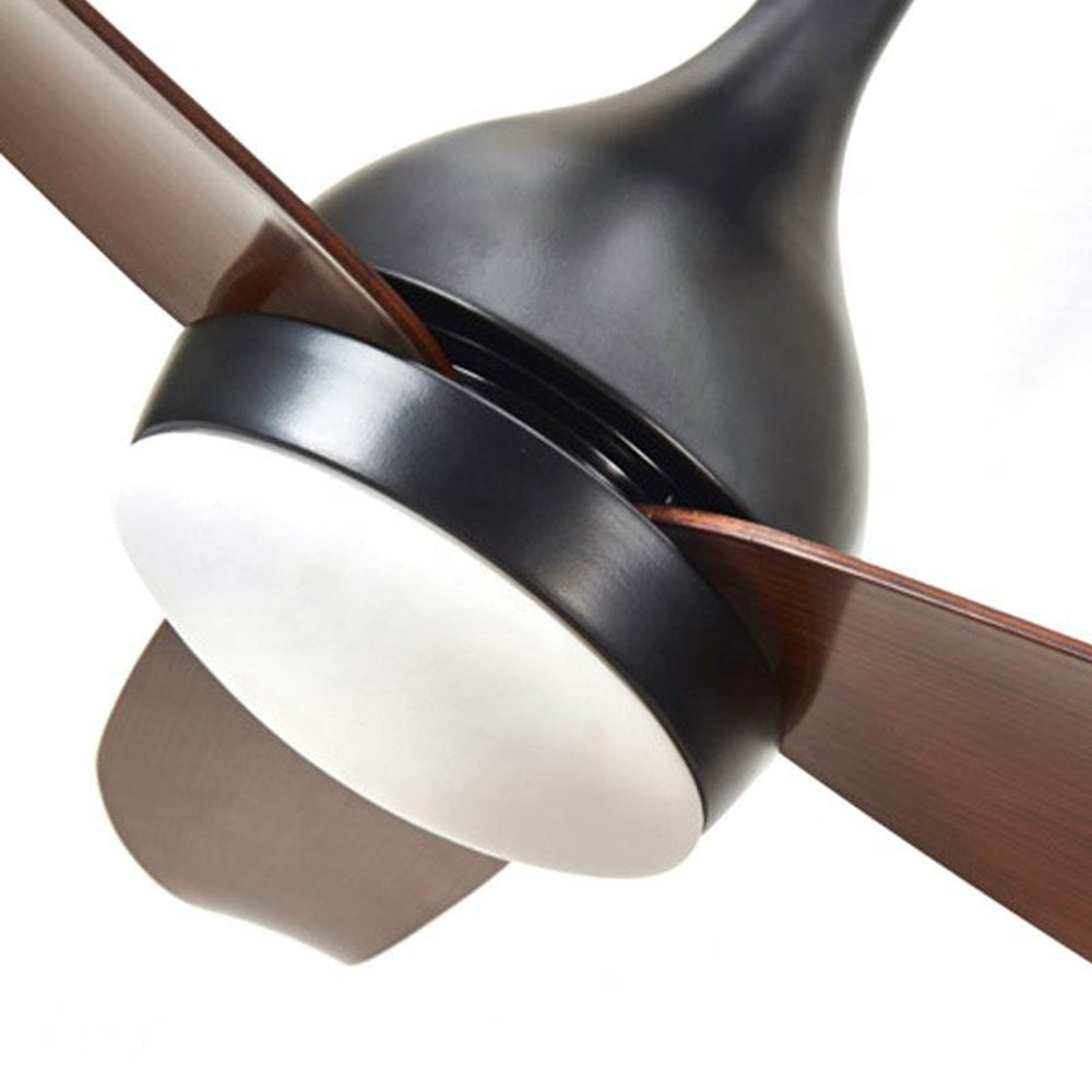 Haydn 5-Blätter Schwarzer Deckenventilator, Metall & Holz, ∅ 120CM - Lumpaz