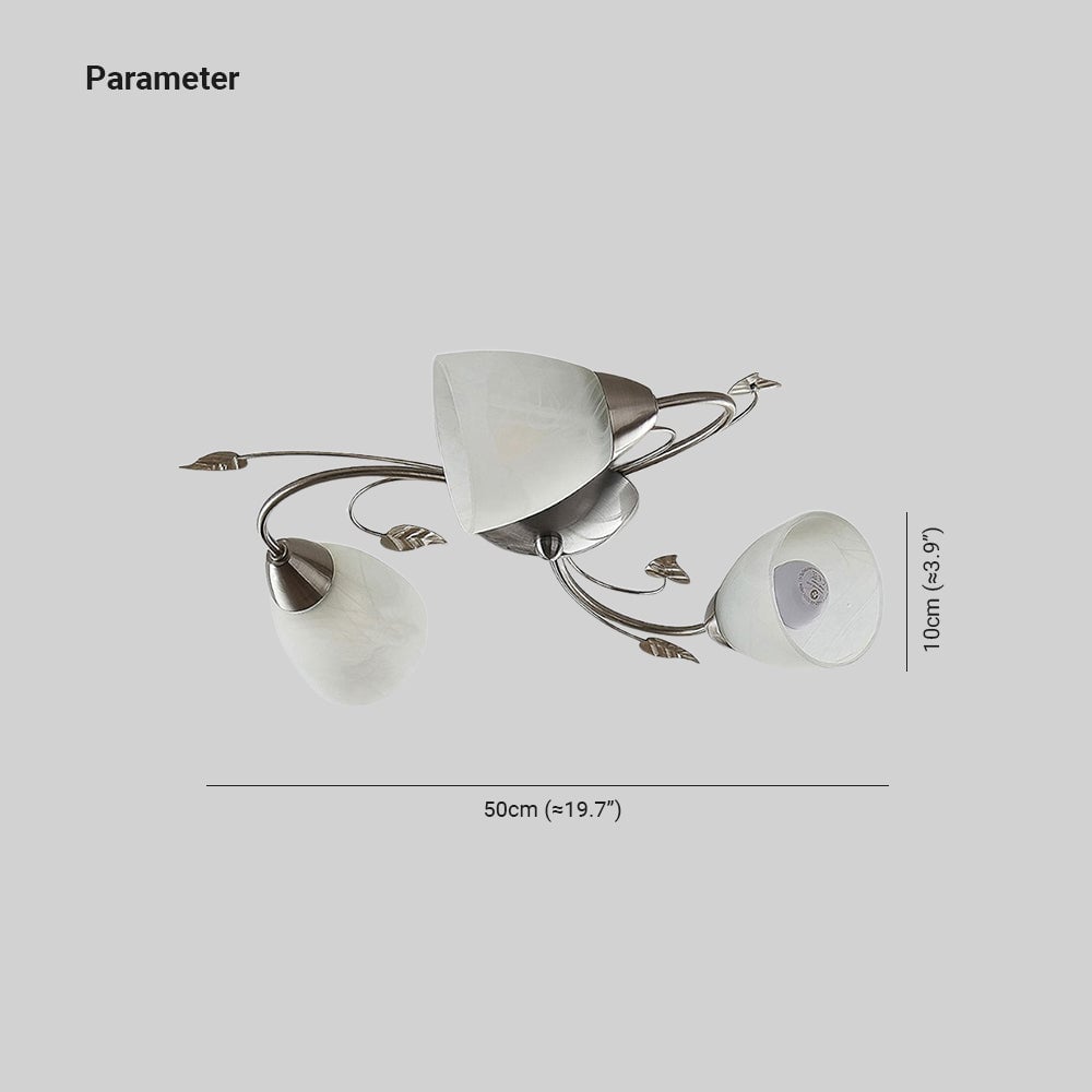 Eyrn Blatt Deckenleuchte, 3/5/6-flammig, 2 Farben, Metall & Glas - Lumpaz