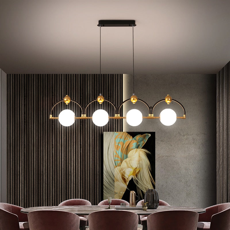 LED Pendelleuchte Schwarz Hinzufügen Gold Lange - Lumpaz