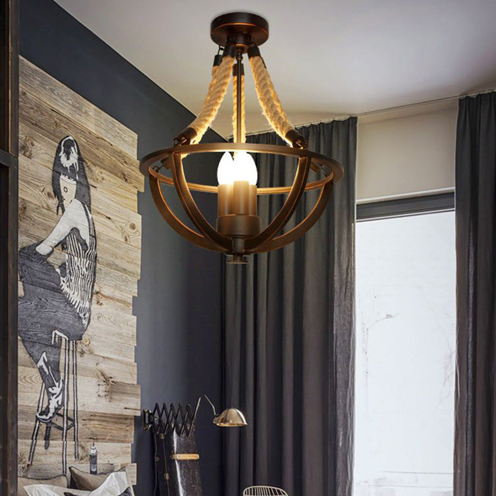 Alessio Kronleuchter, Hanfseil & Metall, ∅38CM - Lumpaz