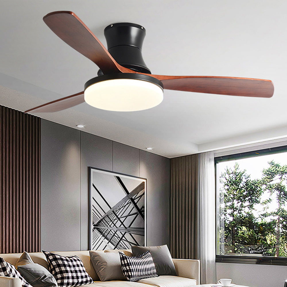 Haydn 3-Blatt-Deckenventilator mit Beleuchtung, 2 Farbe, Metall & Holz, ∅132CM - Lumpaz