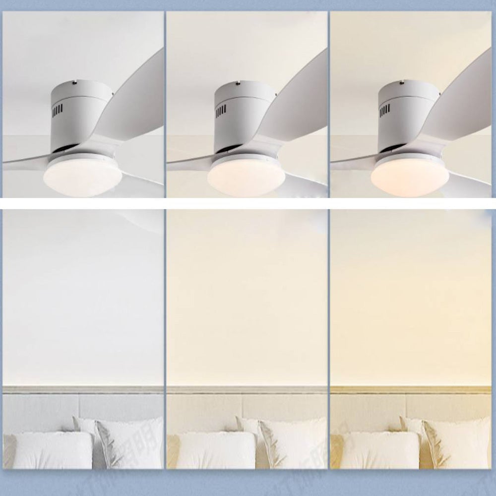 Walters 3-Blatt Weiße Deckenventilator mit Beleuchtung, 2 Farbe, ∅115CM - Lumpaz