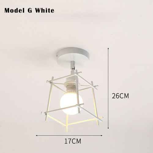 Vintage Deckenlampe E27 Schwarz/Weiß Verstellrichtung LED Deckenleuchten - Lumpaz