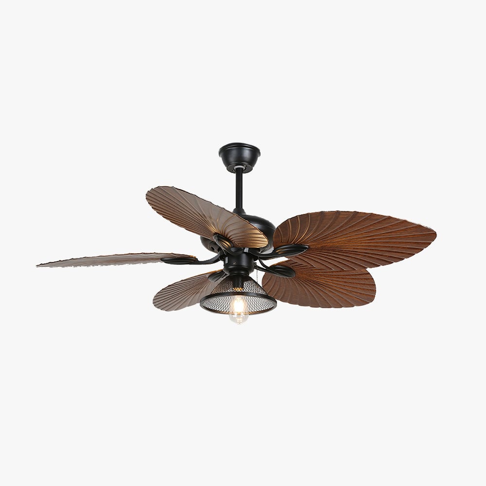 Ross 5-Blatt-Deckenventilator mit Beleuchtung/ w Laterne, 1/3/5 -flammig, ∅132CM - Lumpaz