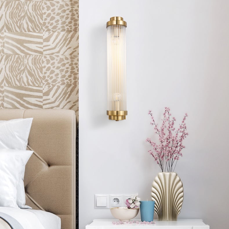 Crystal Pillar Metal Wall Lamp - Lumpaz