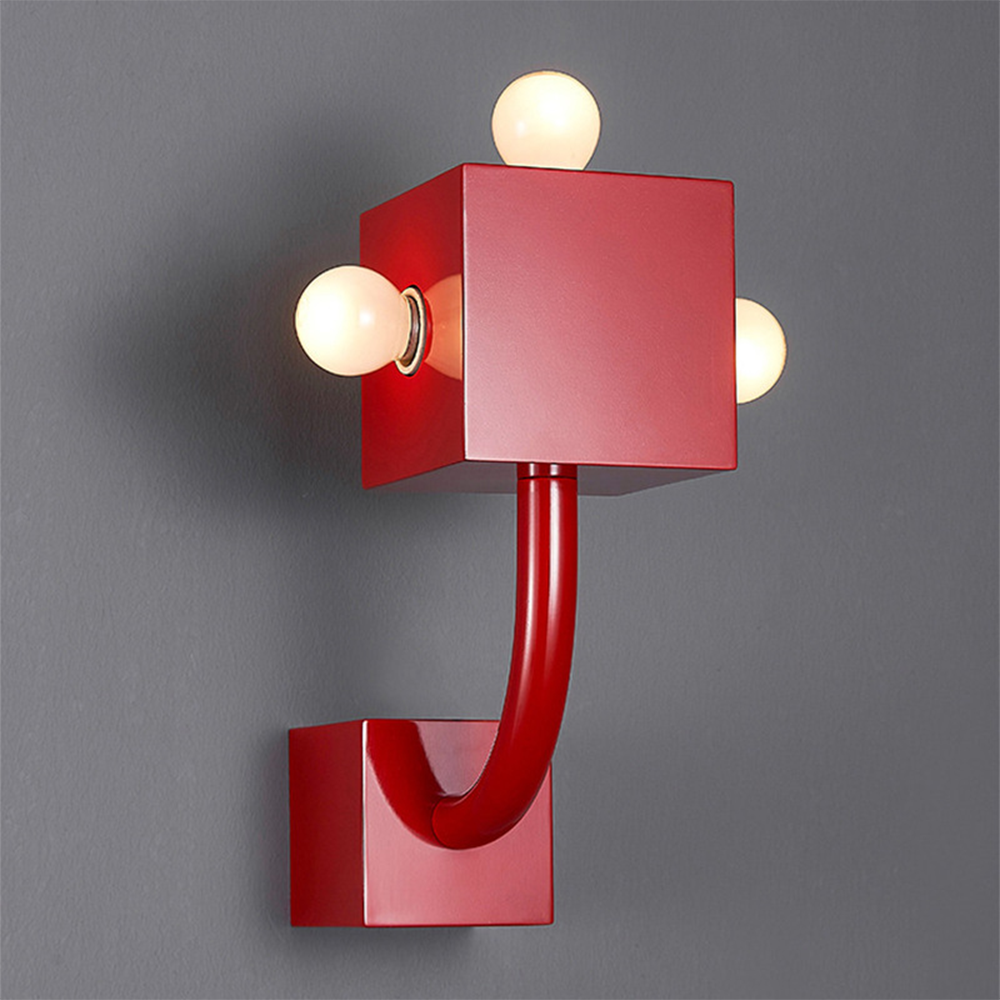 Vintage Metal Red Wall Lamp - Lumpaz