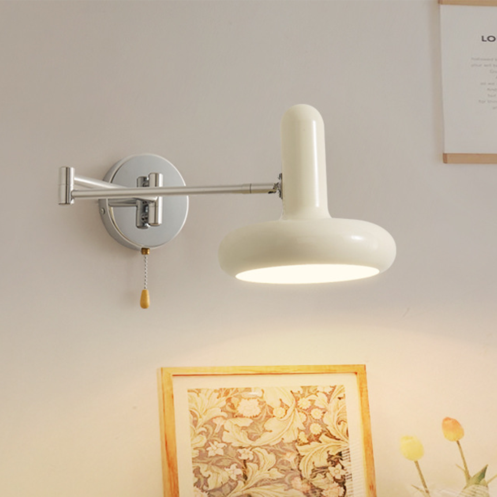 Retro Capsule White Swing Arm Wall Lamp - Lumpaz