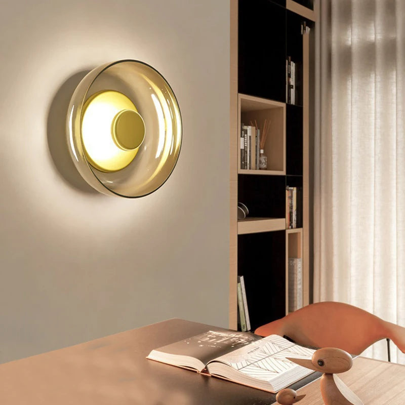 Glass Bowl Bedroom Bedside Wall Light - Lumpaz
