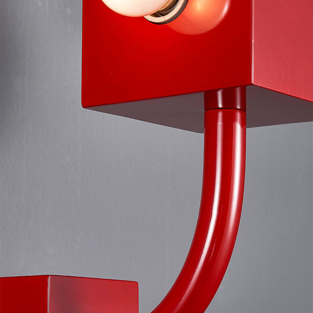 Vintage Metal Red Wall Lamp - Lumpaz