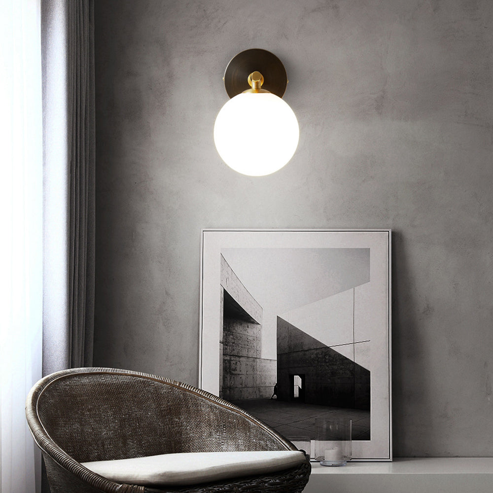 Luxury Copper Ball 1-Light Wall Sconce - Lumpaz