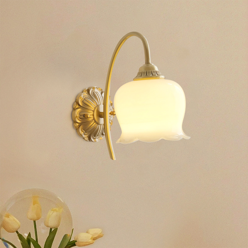 Creamy Copper Glass Wall Sconce - Lumpaz