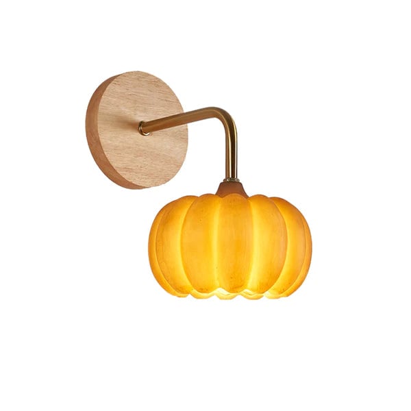 Cute Resin Material Yellow Pumpkin Wall Lamp - Lumpaz