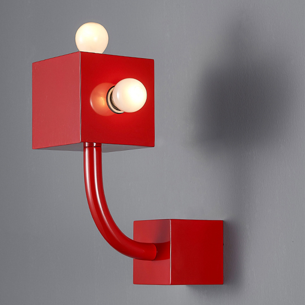 Vintage Metal Red Wall Lamp - Lumpaz