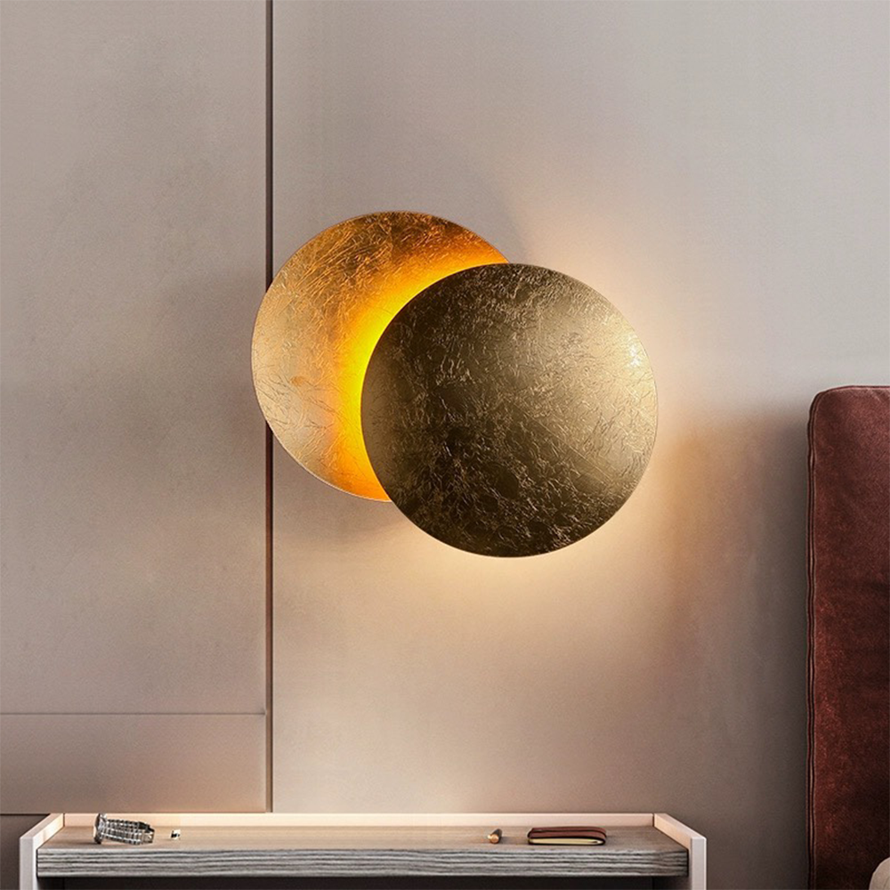 Modern Round Circle Creative Rotating Wall Light - Lumpaz