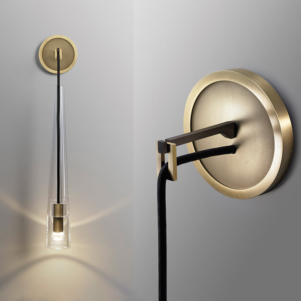 Modern Black Golden Hanging Suspended Wall Light - Lumpaz