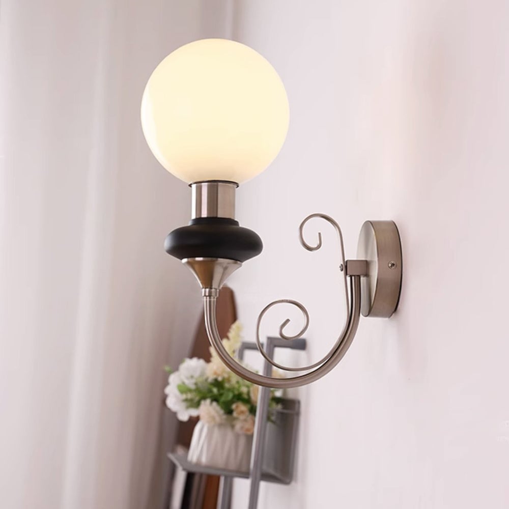 French Retro Glass 1-Light Wall Sconce - Lumpaz
