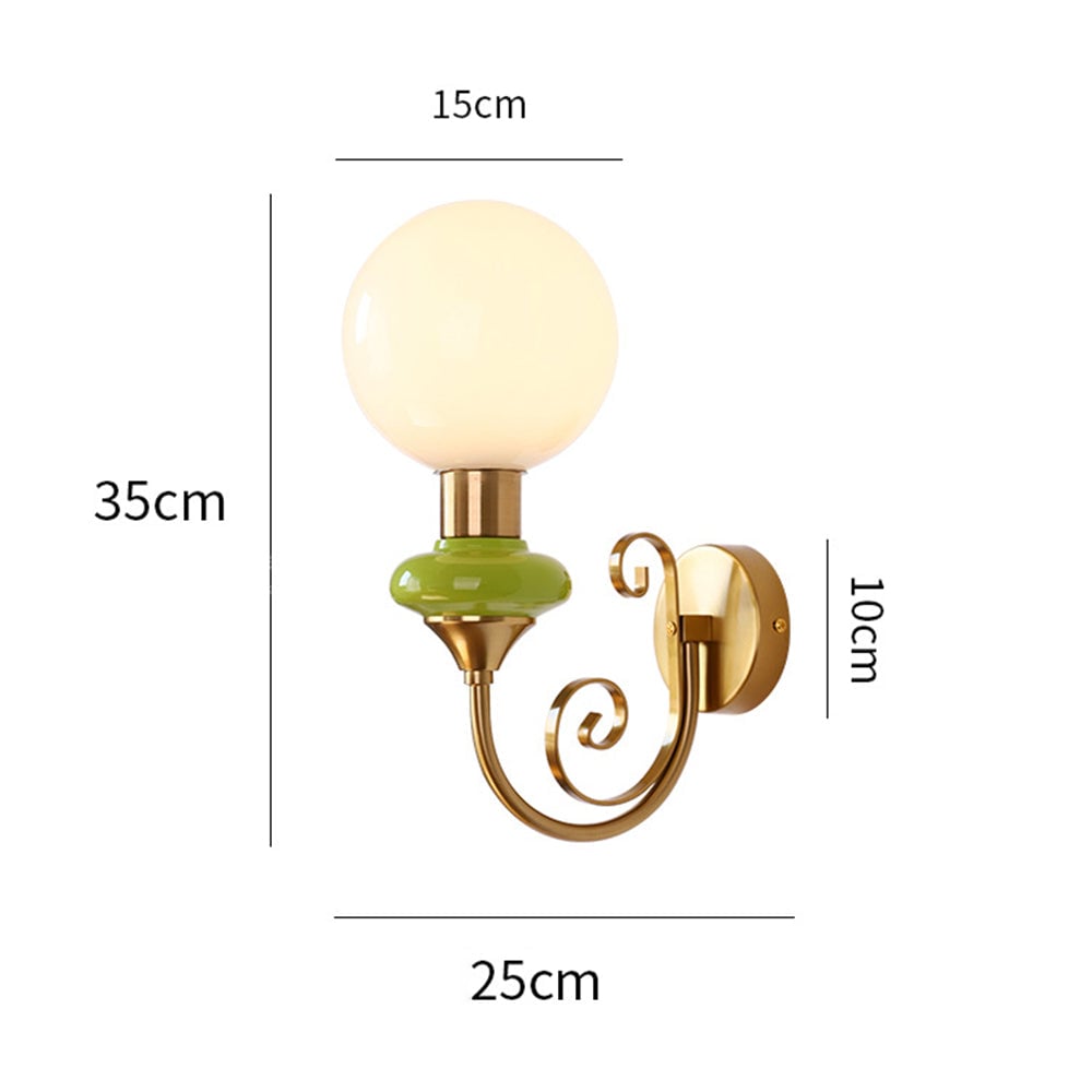 French Retro Glass 1-Light Wall Sconce - Lumpaz
