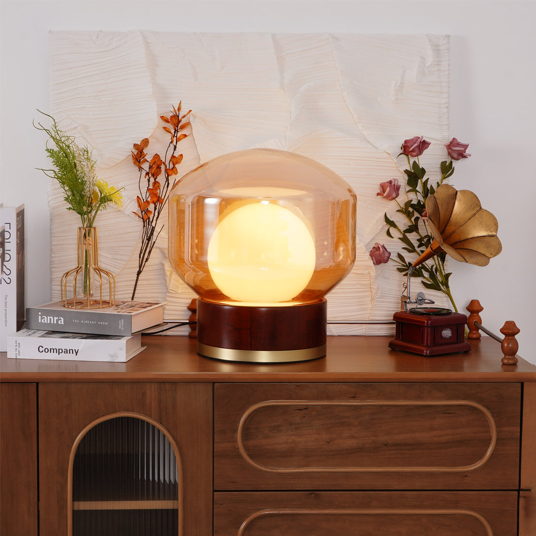 Modern Rigel Round Glass Table Light - Lumpaz