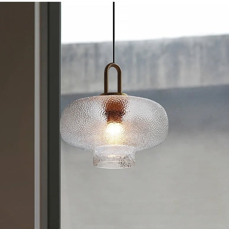 Clear Frosted Glass Pendant Light for Kitchen - Lumpaz