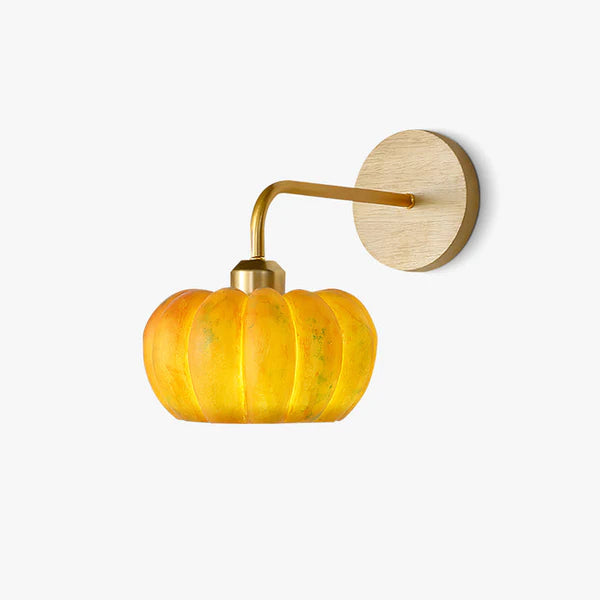 Cute Resin Material Yellow Pumpkin Wall Lamp - Lumpaz