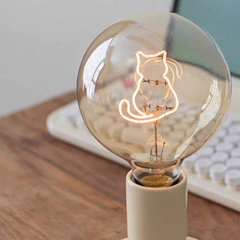 Cute Pink & White Cat Pattern Table Lamp - Lumpaz