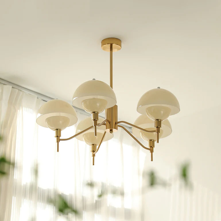 French White Cream Mushroom Chandelier - Lumpaz