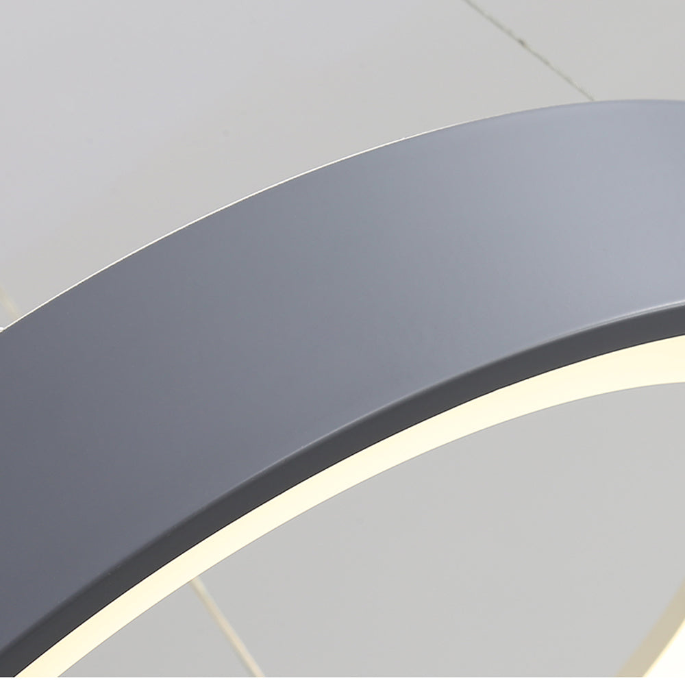 White LED Ribbed Hoop Pendant Ceiling Lights - Lumpaz